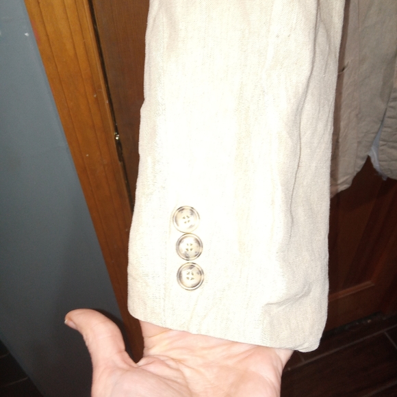 Metropolitan View 100% linen off white blazer size M - Picture 4 of 6